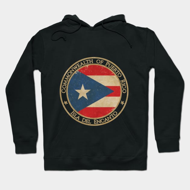 Vintage Commonwealth of Puerto Rico USA North America United States Flag Hoodie by DragonXX